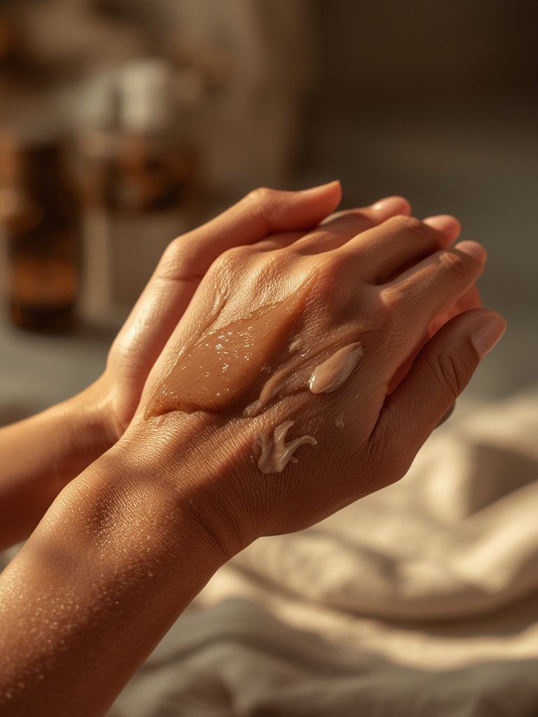 cocoa lotion in action